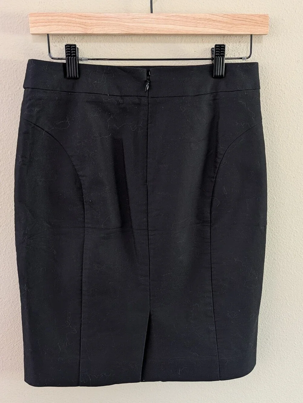 J.Crew The Pencil Skirt Black Cotton Pink Trim Pockets Size 2